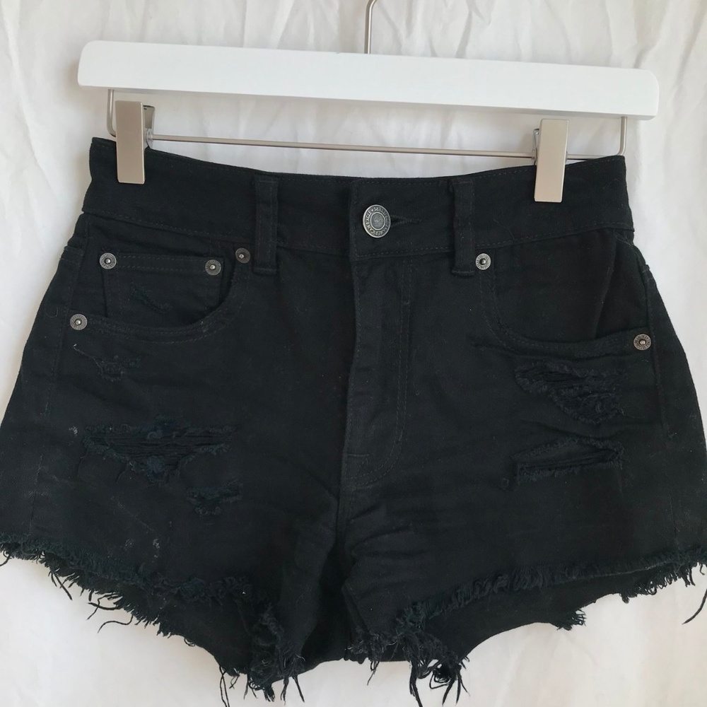American Eagle AE black high waisted shorts